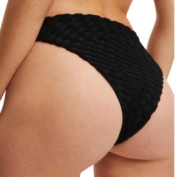 GOOD AMERICAN WOMEN’s HIGH RISE BLACK JACQUARD BETTER BIKINI BOTTOM Sz- XXXL/3XL - Picture 9 of 11